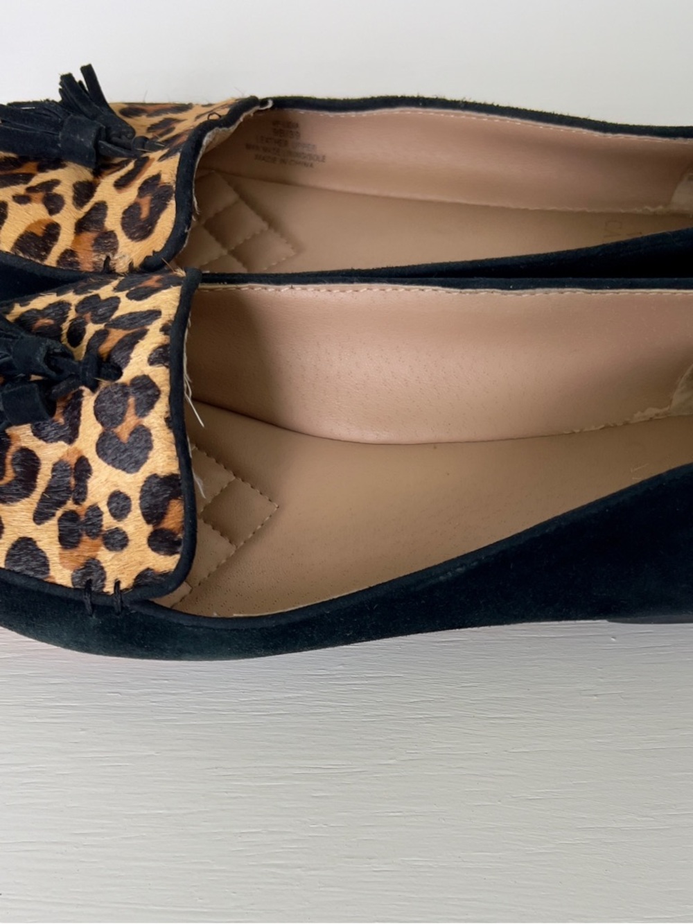 Vince Camuto Leopard Tassel Loafers - Women’s Black & Leopard Flats - Picture 3 of 4